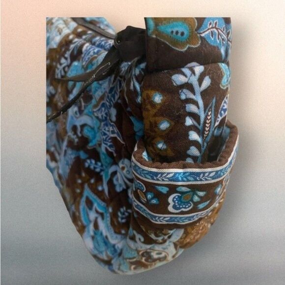 SALE✨Vera Bradley Brown & Lava Blue Paisley Small Shoulder Bag Handbag - Picture 3 of 7